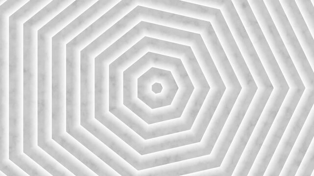 White marble texture octagonal concentric rings pattern for minimalist background