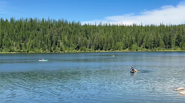 Lions Lake is a great place for families and individuals to swim, row and recreate near Glacier National Park. 
