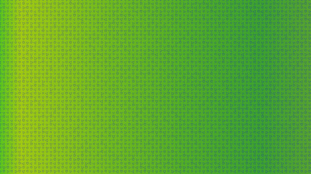 Lively green to yellow gradient showcasing a charming continuous pattern of small repeating heart shapes design