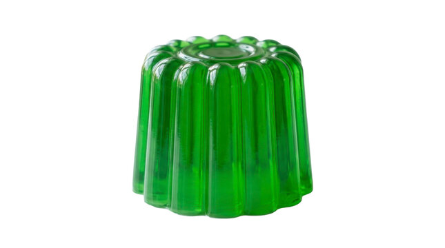 Green lime flavored gelatin dessert mold on a transparent background PNG file
