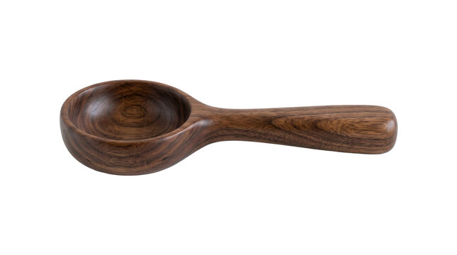 Wooden measuring scoop for kitchen use on a transparent background PNG file