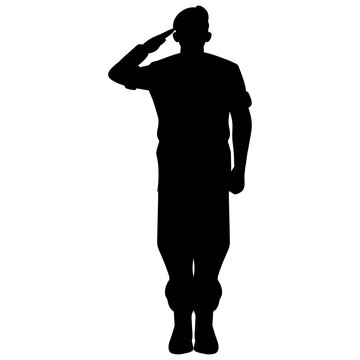 Saluting Soldier Silhouette
