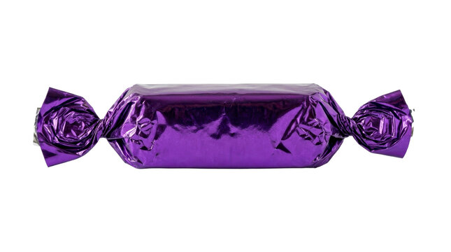 Purple wrapped candy bar isolated on a transparent background PNG file