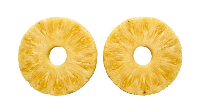 Fresh pineapple rings on a transparent background PNG image