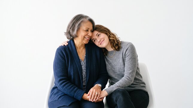 A Cherished Moment: A tender embrace between a grandmother and granddaughter radiates warmth and unconditional love, showcasing the beautiful bond that transcends generations.