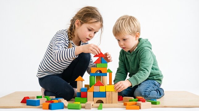 Children building blocks castle