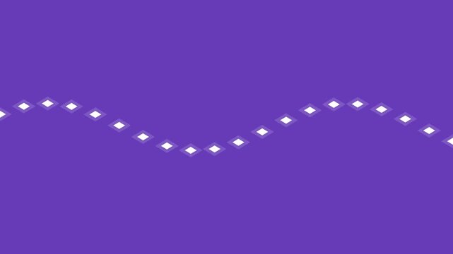 Abstract purple background with white diamond dots moving in a fluid wave motion