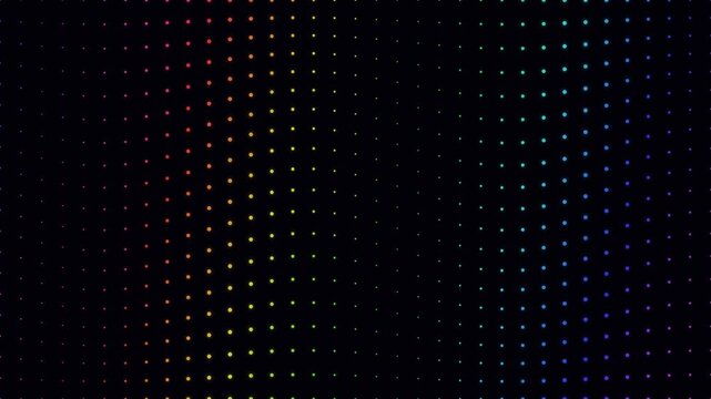 Abstract rainbow particle grid wave motion background for technology and data concepts