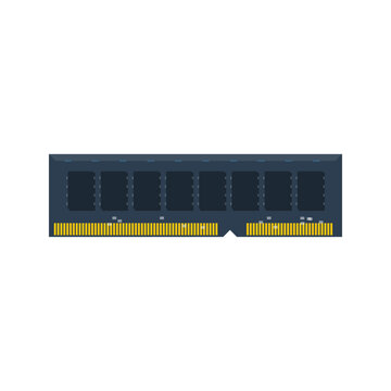 Computer RAM Memory Module Hardware Component Icon Vector Illustration