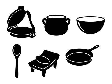 Premium Mexican Cuisine & Street Food Silhouette Icon Collection