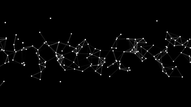 White Polygon Network Connection, Abstract Isolated Geometric Particle Alpha Channel Animation for Technology and Science Stream Videos, overlay motion design element