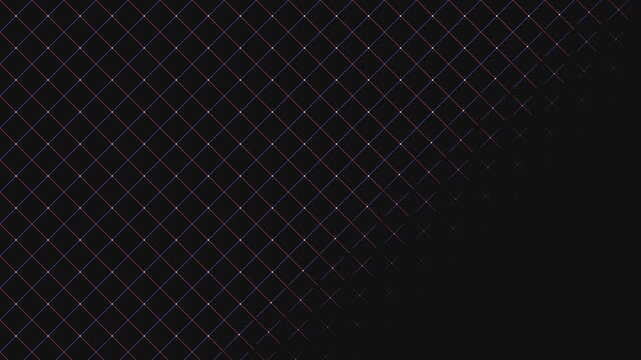 Glowing geometric lattice pattern expanding across a black background for digital motion graphics
