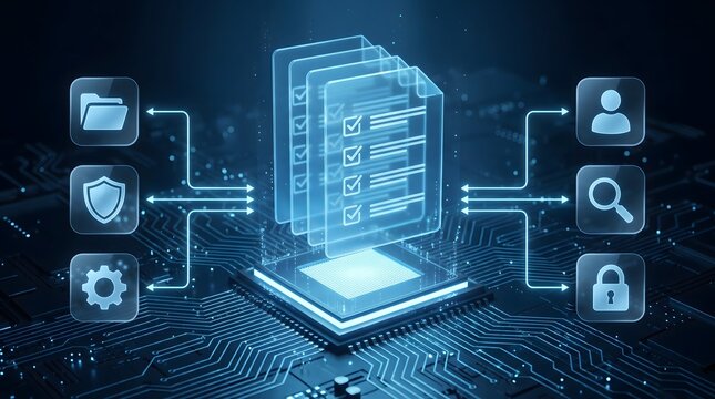 Digital holographic documents over processor background