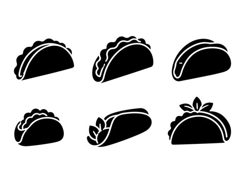 Premium Mexican Cuisine & Street Food Silhouette Icon Collection