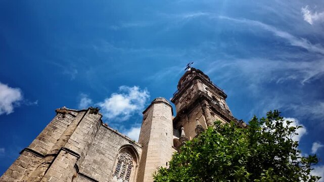 Gothic tower of San Miguel church in Jerez de la Frontera, Spain