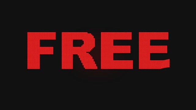 Free message animation appearing on black background