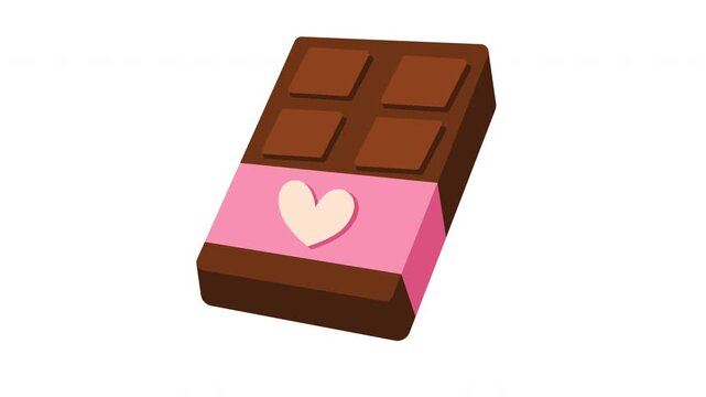 chocolate bar illustration with heart wrapper