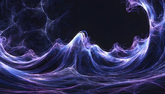 Glowing blue and purple abstract wave patterns