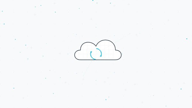 Cloud synchronization icon with rotating loading symbol