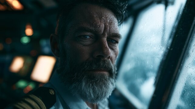 Portrait of a man who is a ship's pilot and sailor.