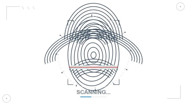 Digital fingerprint scanning animation for biometric security access