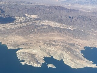 Fototapeta premium Aerial Mountain Water Landscape