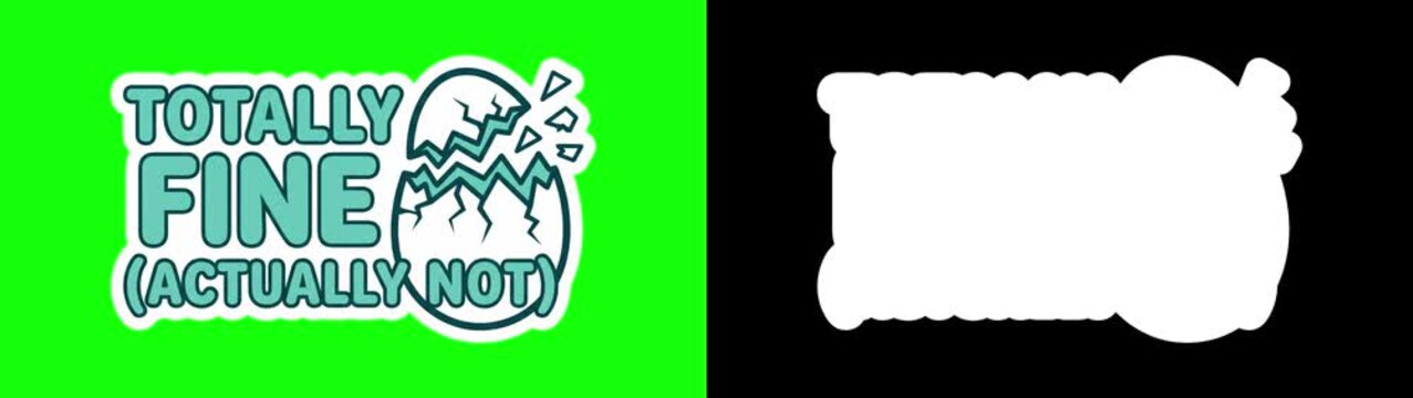 Chaotic energy and meme sticker pack collage, gen z humor badges, stop motion animation on green screen