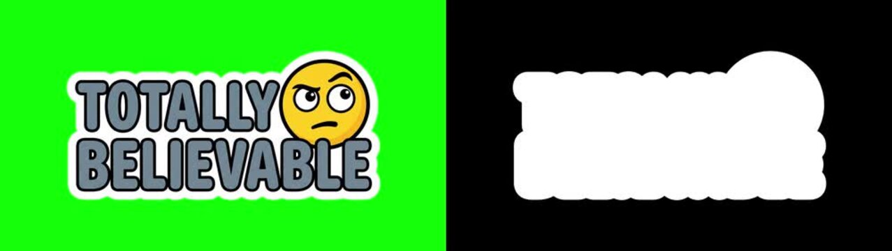 Sarcastic reaction sticker pack collage, deadpan humor badges, stop motion animation on green screen
