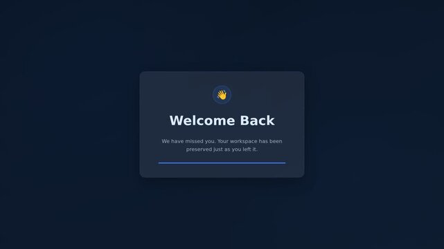 Welcome Back Notification Modal For Corporate Workspace Re Engagement