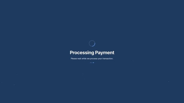Processing Payment Loading Screen With Spinner For Banking App