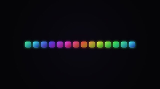Colorful Equalizer Wave Dots Pulse On Dark Glowing Background