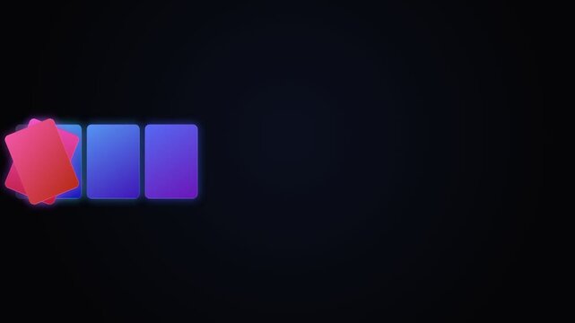 Card Deal Animation Gradient Cards Sliding On Dark Minimal Interface