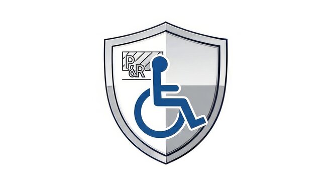 Disability Access Shield Icon with P&R Text