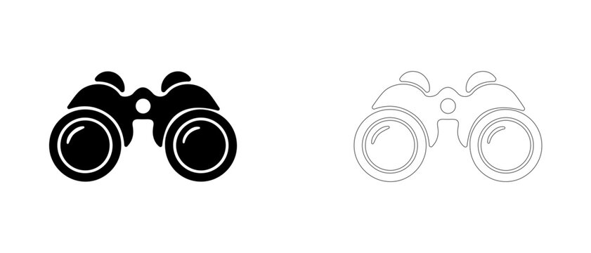 Outdoor binoculars vector icon filled and outline, birdwatching and tourism symbol.