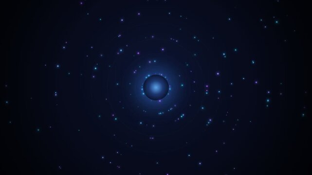 Particles Glowing Particles Orbital Energy Floating In Dark