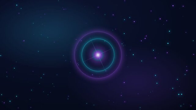 Reticle Glowing Deep Space Nebula Stars Cosmic Drifting