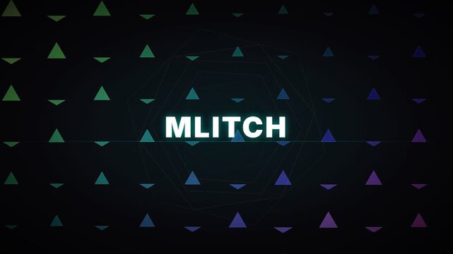 Glitch Glowing Digital Futuristic Screen Interface In Dark