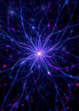 Futuristic Neural Network Digital Abstract Dreamscape