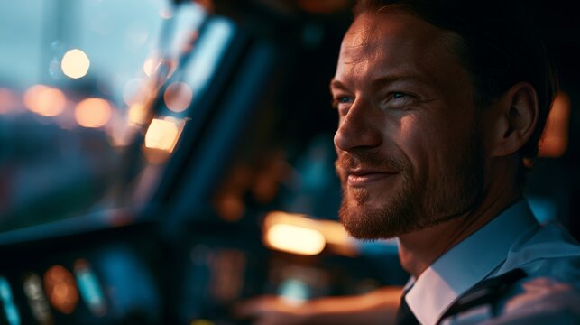 portrait of a male airplane pilot