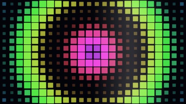 Photon Mosaic Bloom Pixel Rings Rainbow Glow Animation Background