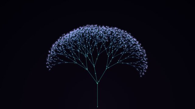 Network Glowing Digital Nodes Connected In Dark Abstract
