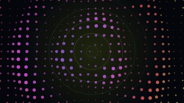 Concentric Abstract Circular Dotted Patterns Nearblack