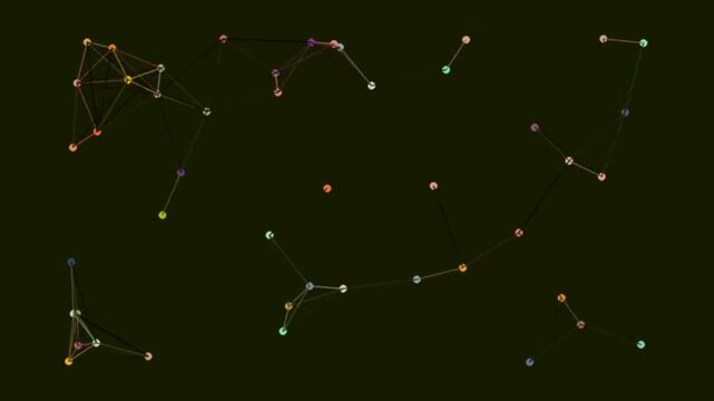 Geometric Network Points Moving in Dark Space Creating Connecting Webs