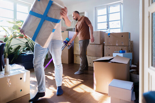 Moving Into New Home With Packed Boxes