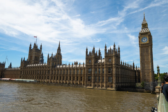 Palace of Westminster and Big Ben on the River Thames