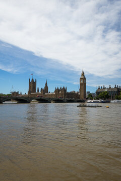 Big Ben and Westminster Bridge viewed from the River Thames