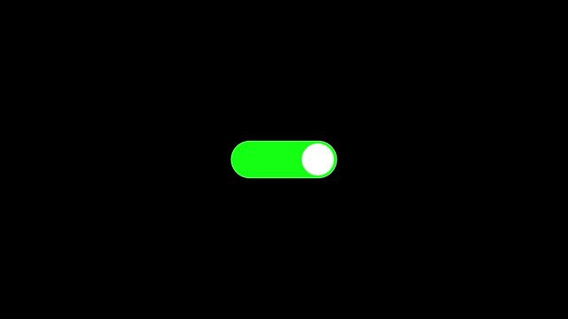 On off button slider toggle Switch Animation Red to Green On Off Button. Turn On and Off switch 4k animation.