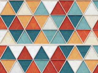 Colorful geometric triangular mosaic pattern