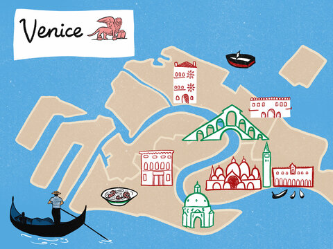 Tourist map of Venice