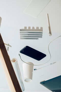 Stationary on glass table 